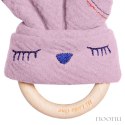 Hi Little One - Przytulanka dou dou z gryzakiem SLEEPY BUNNY z organicznej BIO bawełny Baby Pink Dark