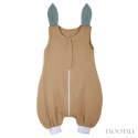 Hi Little One śpiworek do spania z nogawkami dla Niemowlaka TOG 1,0 BIO muślin SLEEPY BUNNY Beige/Tiffany roz S