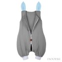 Hi Little One śpiworek do spania z nogawkami dla Niemowlaka TOG 1,0 BIO muślin SLEEPY BUNNY Gray/Baby Blue roz S