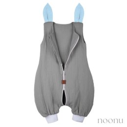 Hi Little One śpiworek do spania z nogawkami dla Niemowlaka TOG 1,0 BIO muślin SLEEPY BUNNY Gray/Baby Blue roz S