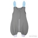 Hi Little One śpiworek do spania z nogawkami dla Niemowlaka TOG 1,0 BIO muślin SLEEPY BUNNY Gray/Baby Blue roz S