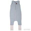 Hi Little One śpiworek dwustronny z nogawkami TOG 1,5 BIO muślin SLIM BAG BABY BLUE/JEANS roz M