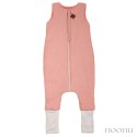 Hi Little One śpiworek dwustronny z nogawkami TOG 1,5 BIO muślin SLIM BAG BABY PINK/CORAL roz M