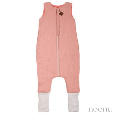 Hi Little One śpiworek dwustronny z nogawkami TOG 1,5 BIO muślin SLIM BAG BABY PINK/CORAL roz S