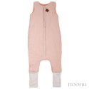 Hi Little One śpiworek dwustronny z nogawkami TOG 1,5 BIO muślin SLIM BAG BLUSH/SALMON roz M