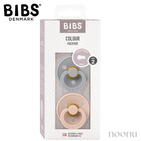 BIBS COLOUR 2-PACK CLOUD & BLUSH M Smoczek Uspokajający kauczuk Hevea