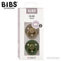 BIBS COLOUR 2-PACK DARK OAK & HUNTER GREEN S Smoczek Uspokajający kauczuk Hevea