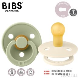 BIBS COLOUR 2-PACK SAGE & IVORY S Smoczek Uspokajający kauczuk Hevea