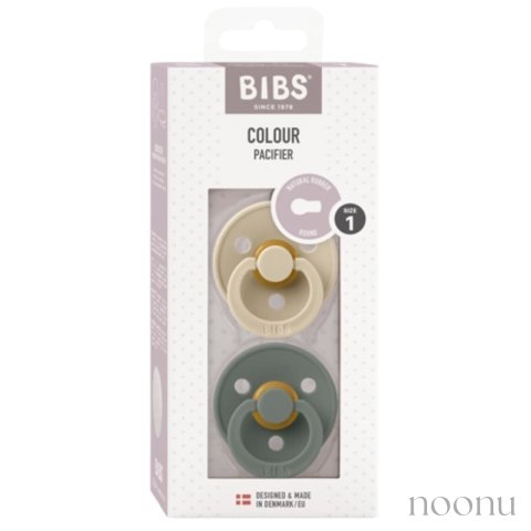 BIBS COLOUR 2-PACK VANILLA & PINE S Smoczek Uspokajający kauczuk Hevea