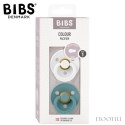 BIBS COLOUR 2-PACK WHITE & ISLAND SEA S Smoczek Uspokajający kauczuk Hevea