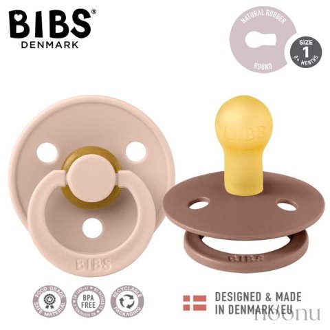 BIBS COLOUR 2-PACK WOODCHUCK & BLUSH S Smoczek Uspokajający kauczuk Hevea