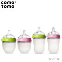 COMOTOMO - 2 antykolkowe butelki silikonowe MOM'S BREAST 250 ml Green BABY 2 pack