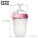 COMOTOMO - 2 antykolkowe butelki silikonowe MOM'S BREAST 250 ml Pink BABY