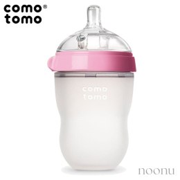 COMOTOMO - Antykolkowa Butelka silikonowa MOM'S BREAST 250 ml Pink BABY