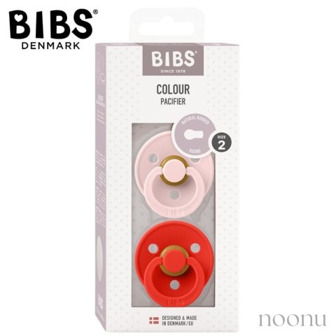 BIBS COLOUR 2-PACK BLOSSOM & CANDY APPLE M Smoczek Uspokajający kauczuk Hevea