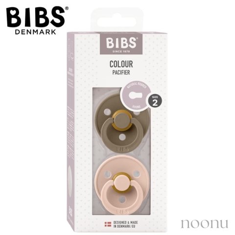 BIBS COLOUR 2-PACK BLUSH & DARK OAK M Smoczek Uspokajający kauczuk Hevea