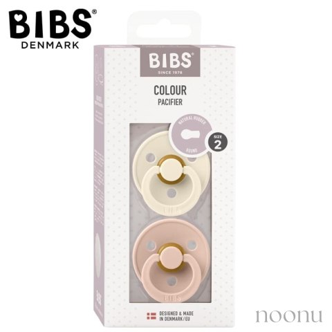 BIBS COLOUR 2-PACK BLUSH & IVORY M Smoczek Uspokajający kauczuk Hevea