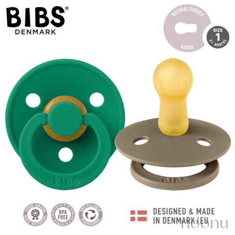 BIBS COLOUR 2-PACK DARK OAK & EVERGREEN M Smoczek Uspokajający kauczuk Hevea