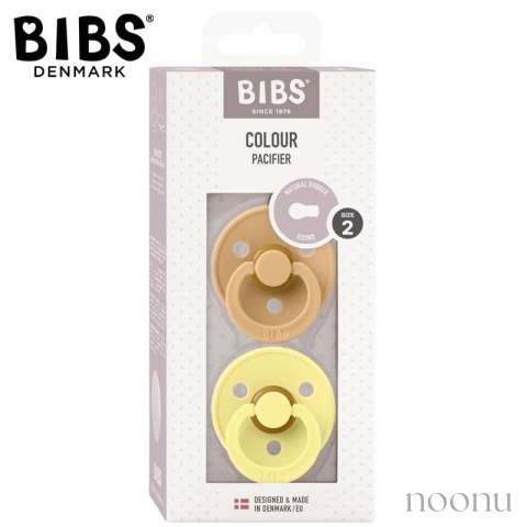 BIBS COLOUR 2-PACK DESERT SAND & SUNSHINE M Smoczek Uspokajający kauczuk Hevea