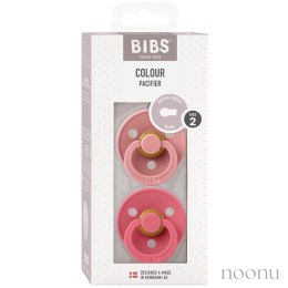 BIBS COLOUR 2-PACK DUSTY PINK & CORAL M Smoczek Uspokajający kauczuk Hevea