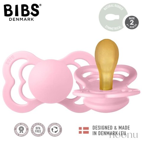 BIBS SUPREME BABY PINK M Smoczek symetryczny kauczuk Hevea