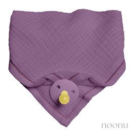 Hi Little One śliniak bandana z zawieszką na smoczek BIO bawełna Lavender