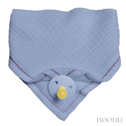 Hi Little One śliniak bandana z zawieszką na smoczek BIO bawełna Baby Blue