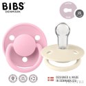 BIBS DE LUX 2-PACK IVORY & BABY PINK Smoczek uspokajający silikonowy ONE SIZE