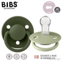 BIBS DE LUX 2-PACK SAGE & GREEN HUNTER Smoczek uspokajający silikonowy ONE SIZE