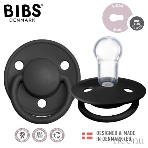 BIBS DE LUX BLACK Smoczek uspokajający silikonowy ONE SIZE