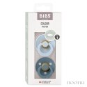 BIBS COLOUR SYMMETRICAL 2-PACK BABY BLUE & PETROL S Smoczek Symetryczny kauczuk Hevea