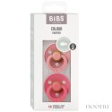 BIBS COLOUR SYMMETRICAL 2-PACK DUSTY PINK & CORAL M Smoczek Symetryczny kauczuk Hevea