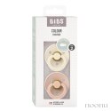 BIBS COLOUR SYMMETRICAL 2-PACK IVORY & BLUSH M Smoczek Symetryczny kauczuk Hevea