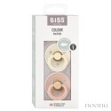 BIBS COLOUR SYMMETRICAL 2-PACK IVORY & BLUSH S Smoczek Symetryczny kauczuk Hevea