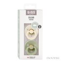 BIBS COLOUR SYMMETRICAL 2-PACK IVORY & SAGE M Smoczek Symetryczny kauczuk Hevea