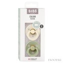 BIBS COLOUR SYMMETRICAL 2-PACK IVORY & SAGE S Smoczek Symetryczny kauczuk Hevea