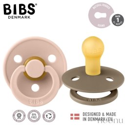 BIBS COLOUR 2-PACK BLUSH & DARK OAK S Smoczek Uspokajający kauczuk Hevea