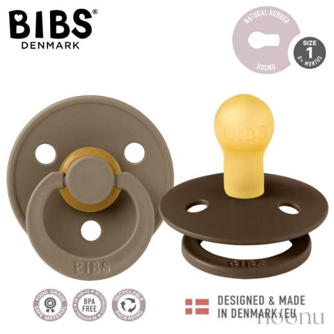 BIBS COLOUR 2-PACK MOCHA & DARK OAK S Smoczek Uspokajający kauczuk Hevea