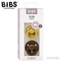 BIBS COLOUR 2-PACK MUSTARD & MOCHA S Smoczek uspokajający kauczuk Hevea