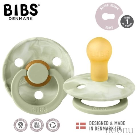 BIBS COLOUR TIE DYE 2-PACK SAGE IVORY & SAGE IVORY S Smoczek Uspokajający kauczuk Hevea