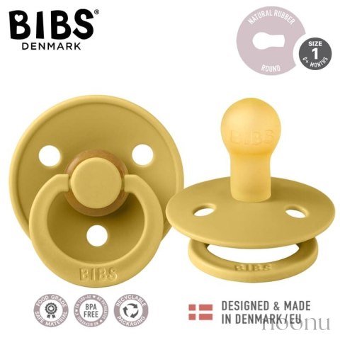 BIBS DUO COLOUR MUSTARD S Smoczek uspokajający kauczuk Hevea 2 szt