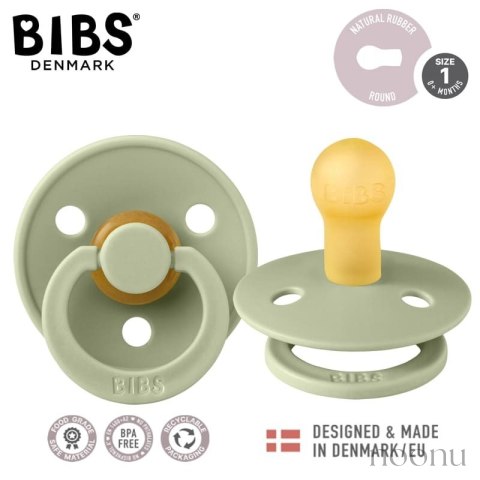 BIBS DUO COLOUR SAGE S Smoczek uspokajający kauczuk Hevea