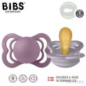 BIBS SUPREME 2-PACK FOSSIL GREY & MAUVE S Smoczek symetryczny kauczuk Hevea