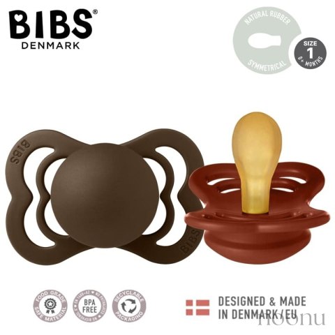 BIBS SUPREME 2-PACK RUST & MOCHA S Smoczek symetryczny kauczuk Hevea