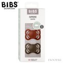 BIBS SUPREME 2-PACK RUST & MOCHA S Smoczek symetryczny kauczuk Hevea