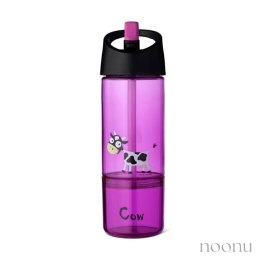 Carl Oscar Kids Bottle 2in1 Bidon z pojemnikiem na przekąski 2w1 Purple - Cow