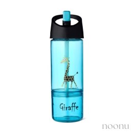 Carl Oscar Kids Bottle 2in1 Bidon z pojemnikiem na przekąski 2w1 Turquoise - Giraffe