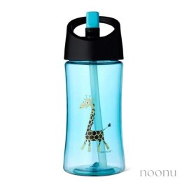 Carl Oscar Transparentny bidon ze słomką 350 ml Turquoise - Giraffe