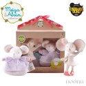 Meiya & Alvin - Zestaw prezentowy Baby Shower Set z miękką grzechotką i gryzakiem dźwiękowym z kauczuku Hevea Meiya Mouse