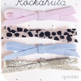 Rockahula Kids spinki do włosów dla dziewczynki 4 szt. Luna Leopard Skinny Bow